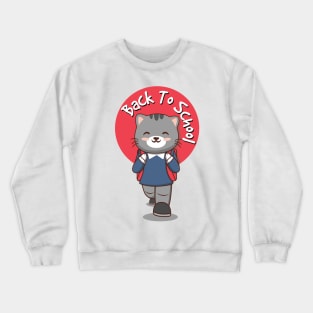 Back To School Cat Crewneck Sweatshirt